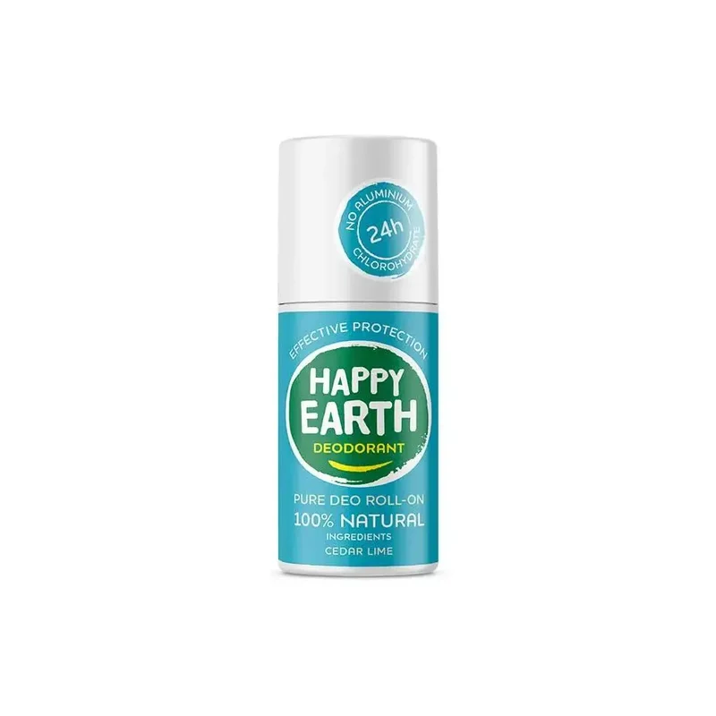 Happy Earth Pure deodorant roll-on cedar lime 75 ml