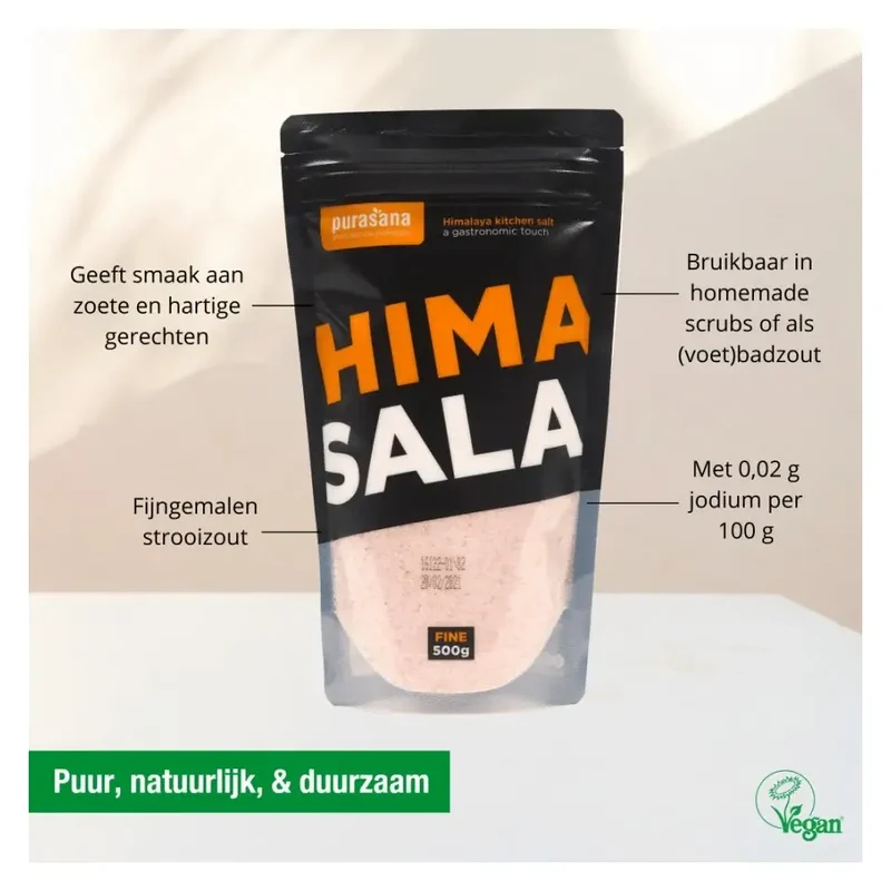 Purasana Himasala keukenzout fijn navulzak 500 gram