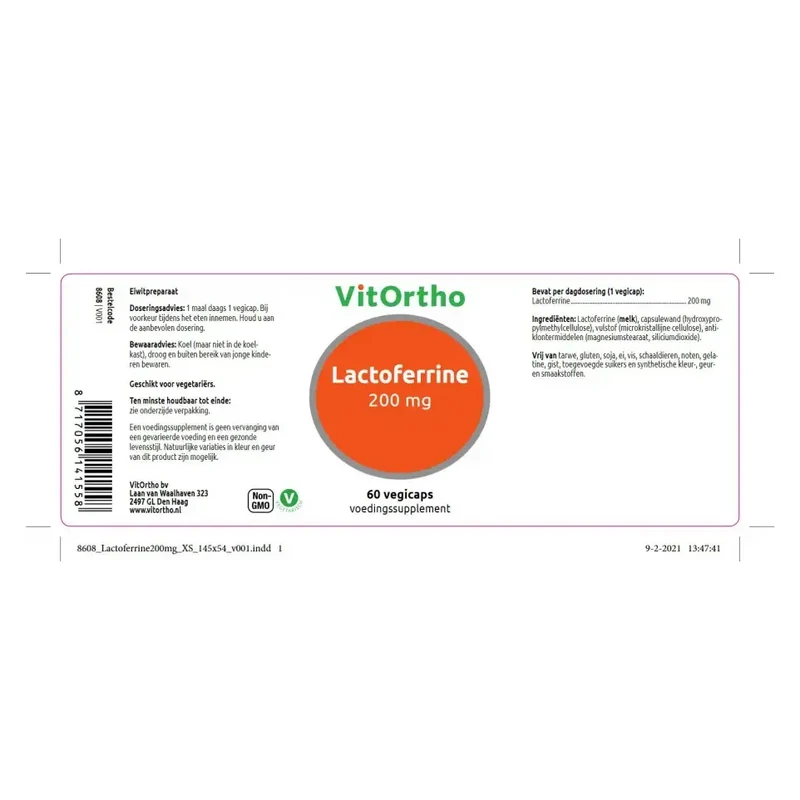 VitOrtho Lactoferrine 200 mg 60 vcaps