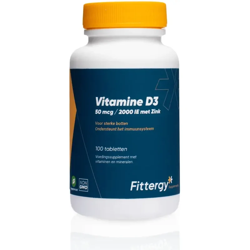 Fittergy Vitamine D3 50 mcg met zink 100 tabletten