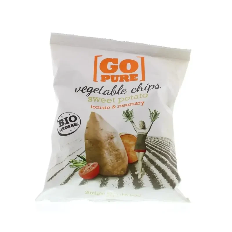 Go Pure Chips sweet potato tomato & rosemary 80 gram