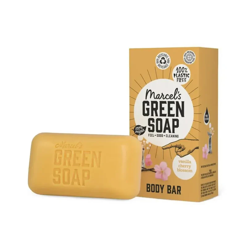 Marcels Green Soap Shower bar vanilla & cherry 150 gram